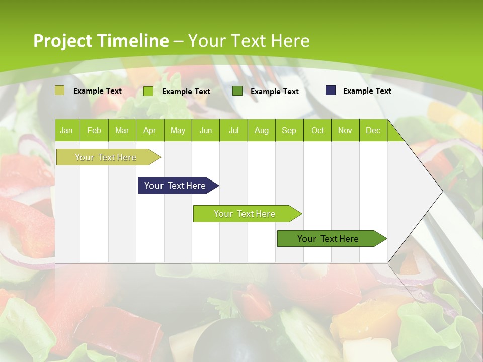 A Plate Of Salad With A Fork And Knife PowerPoint Template