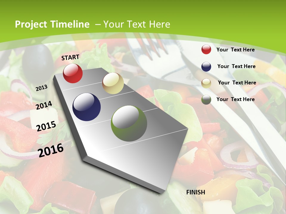 A Plate Of Salad With A Fork And Knife PowerPoint Template