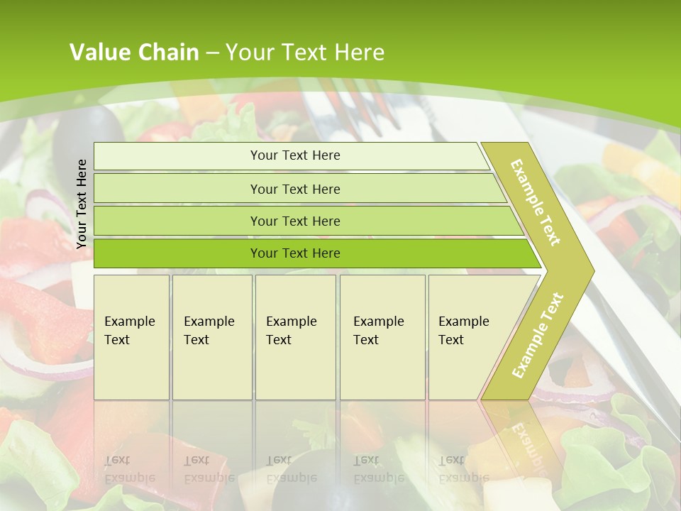 A Plate Of Salad With A Fork And Knife PowerPoint Template