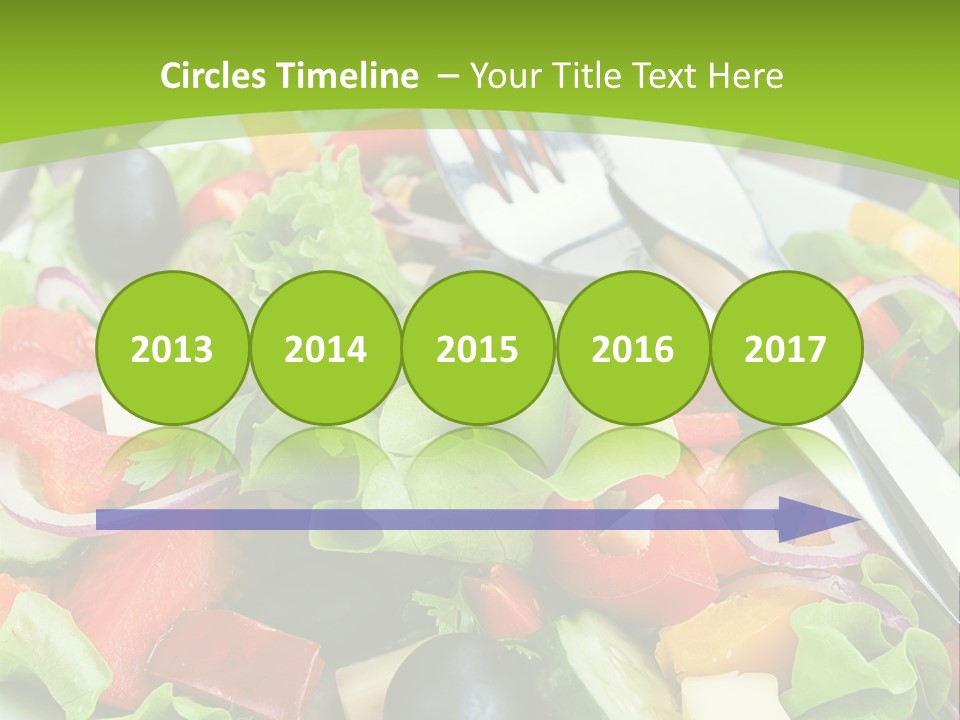 A Plate Of Salad With A Fork And Knife PowerPoint Template
