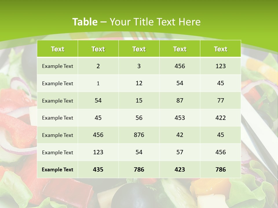 A Plate Of Salad With A Fork And Knife PowerPoint Template
