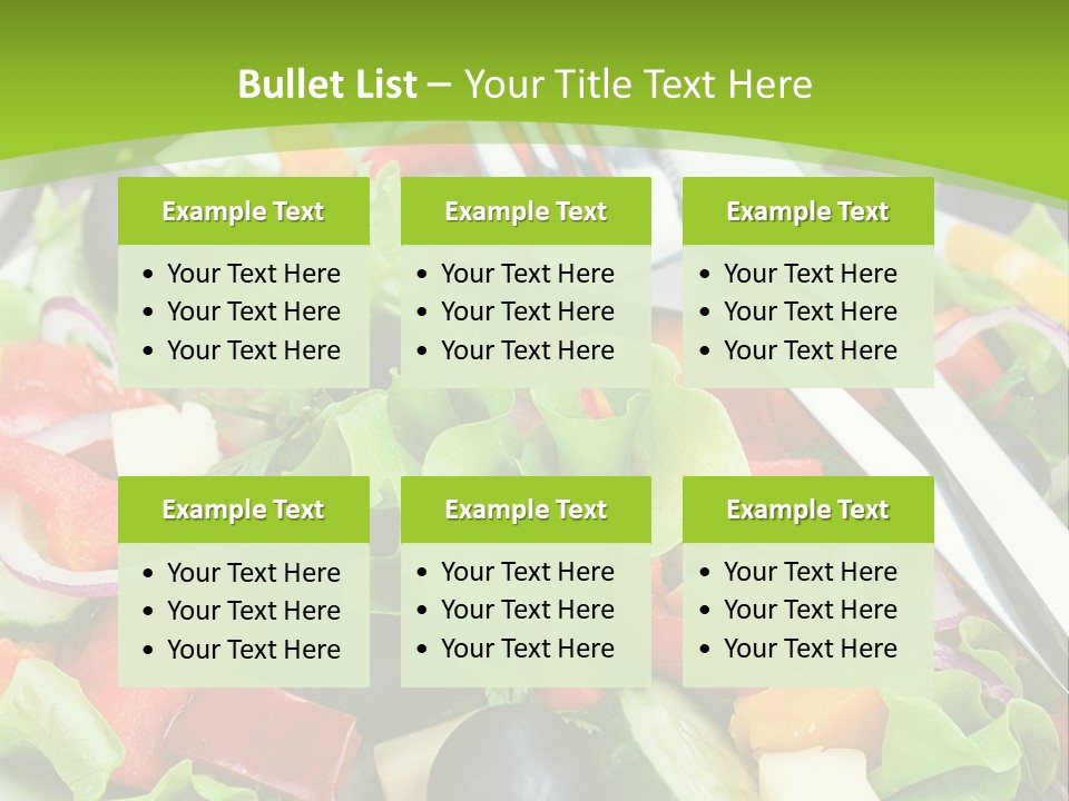 A Plate Of Salad With A Fork And Knife PowerPoint Template