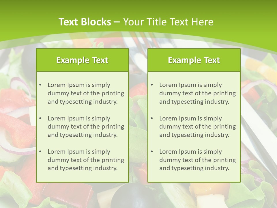 A Plate Of Salad With A Fork And Knife PowerPoint Template