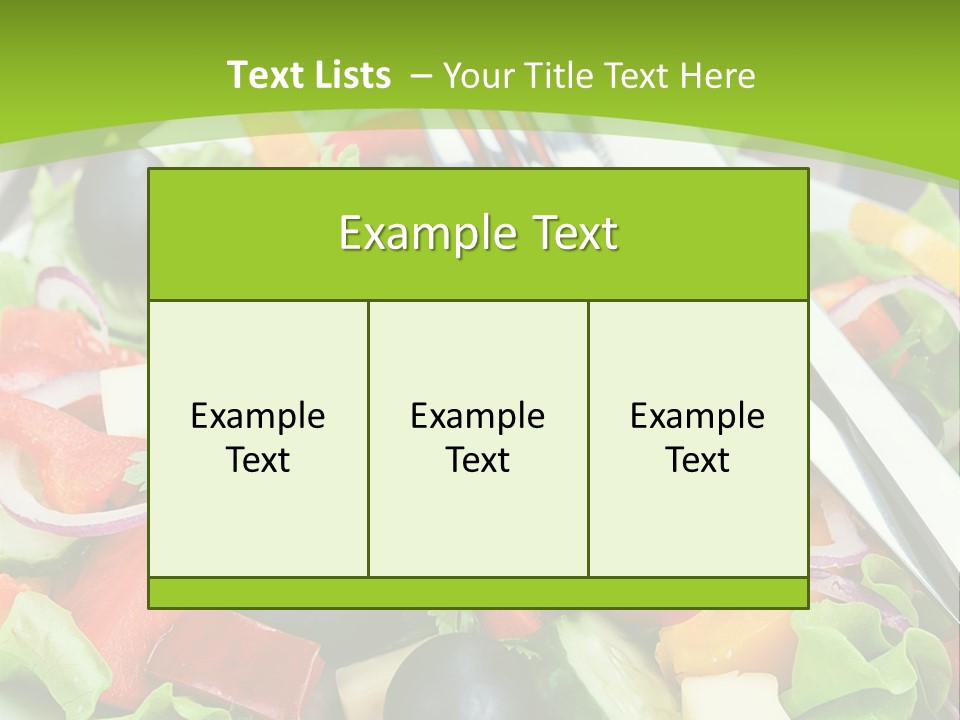 A Plate Of Salad With A Fork And Knife PowerPoint Template