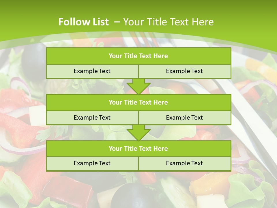 A Plate Of Salad With A Fork And Knife PowerPoint Template