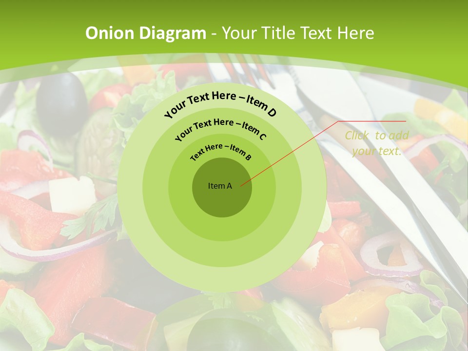 A Plate Of Salad With A Fork And Knife PowerPoint Template