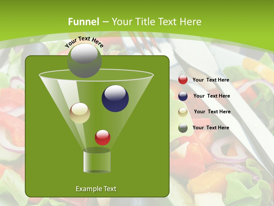 A Plate Of Salad With A Fork And Knife PowerPoint Template