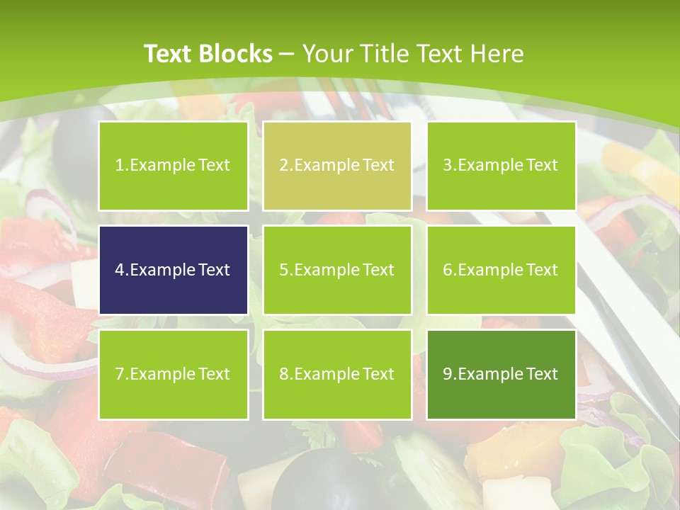 A Plate Of Salad With A Fork And Knife PowerPoint Template