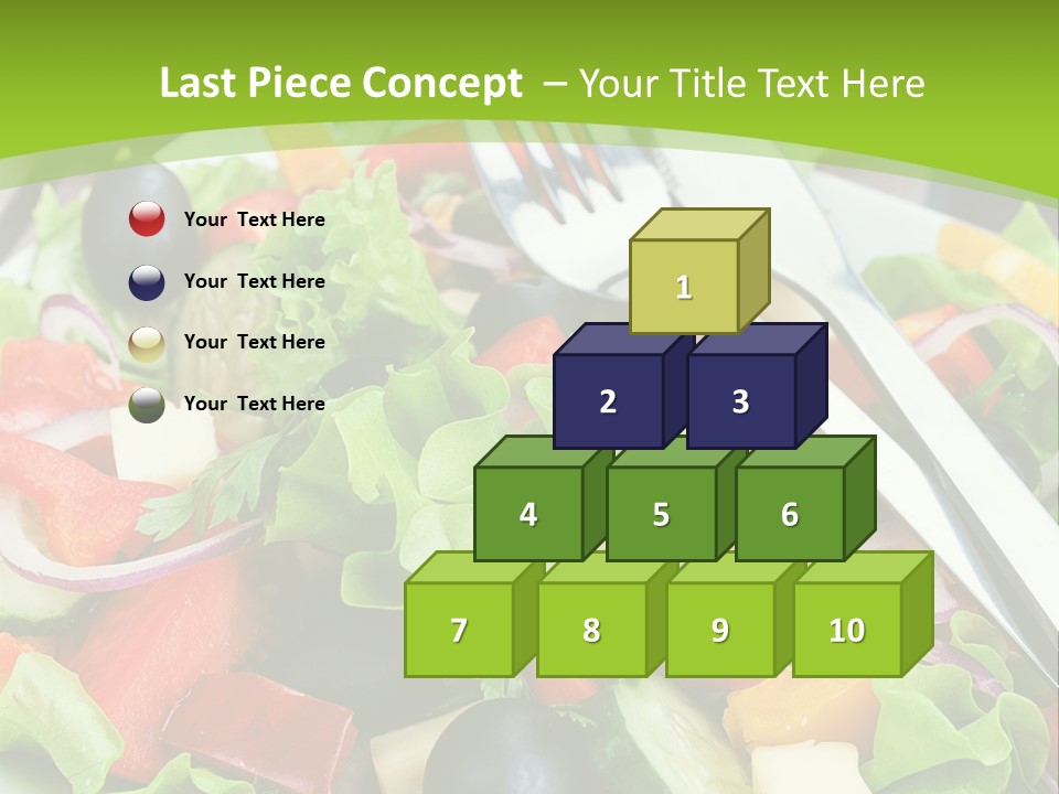 A Plate Of Salad With A Fork And Knife PowerPoint Template