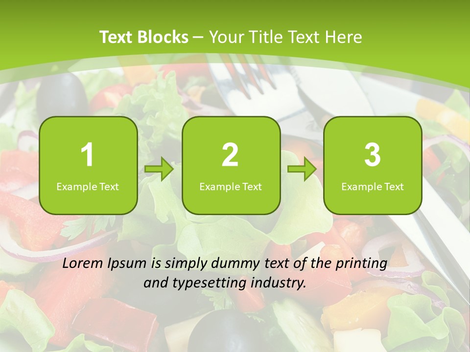 A Plate Of Salad With A Fork And Knife PowerPoint Template