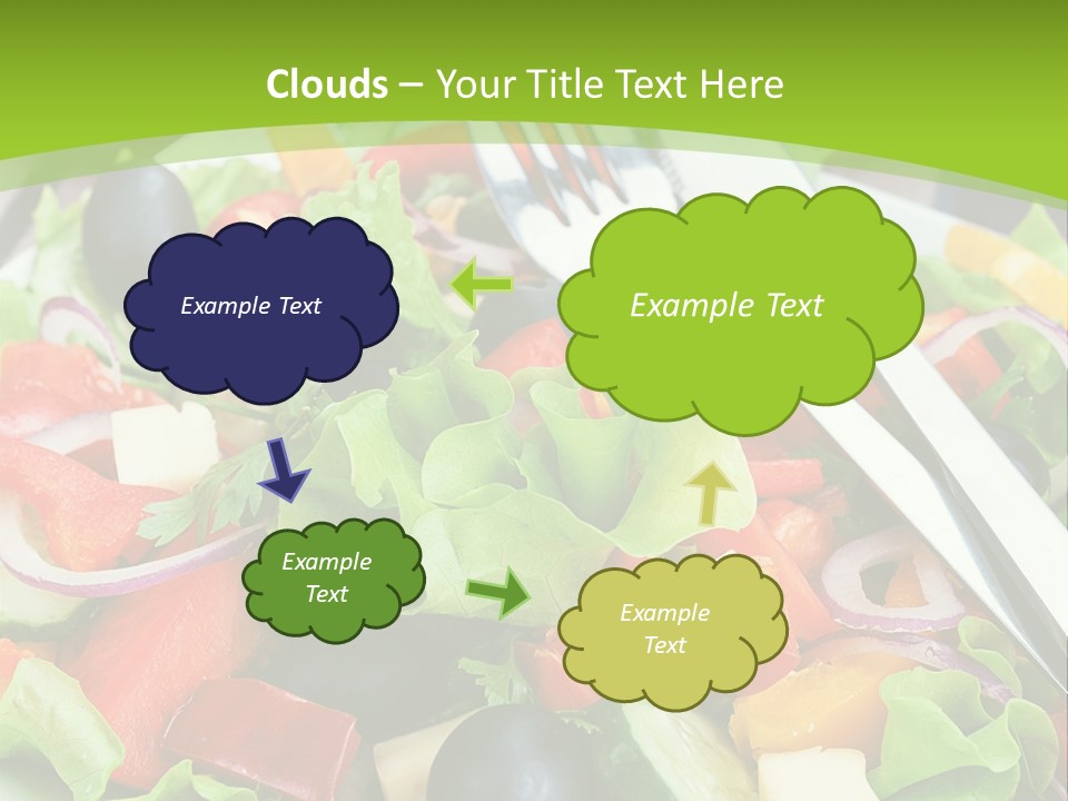 A Plate Of Salad With A Fork And Knife PowerPoint Template