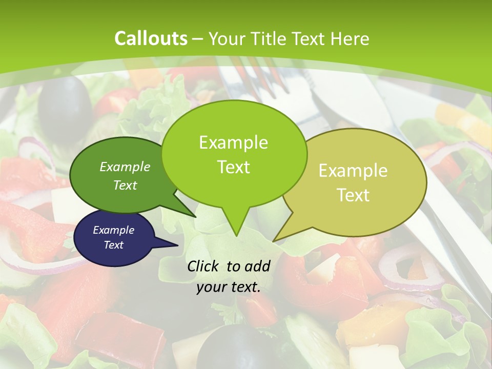 A Plate Of Salad With A Fork And Knife PowerPoint Template
