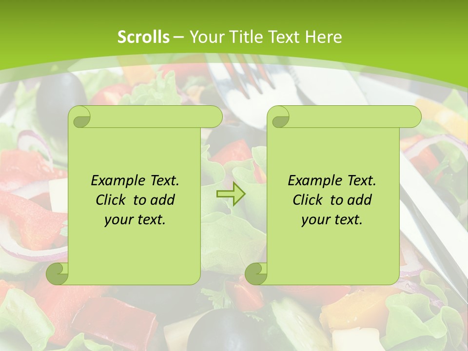 A Plate Of Salad With A Fork And Knife PowerPoint Template