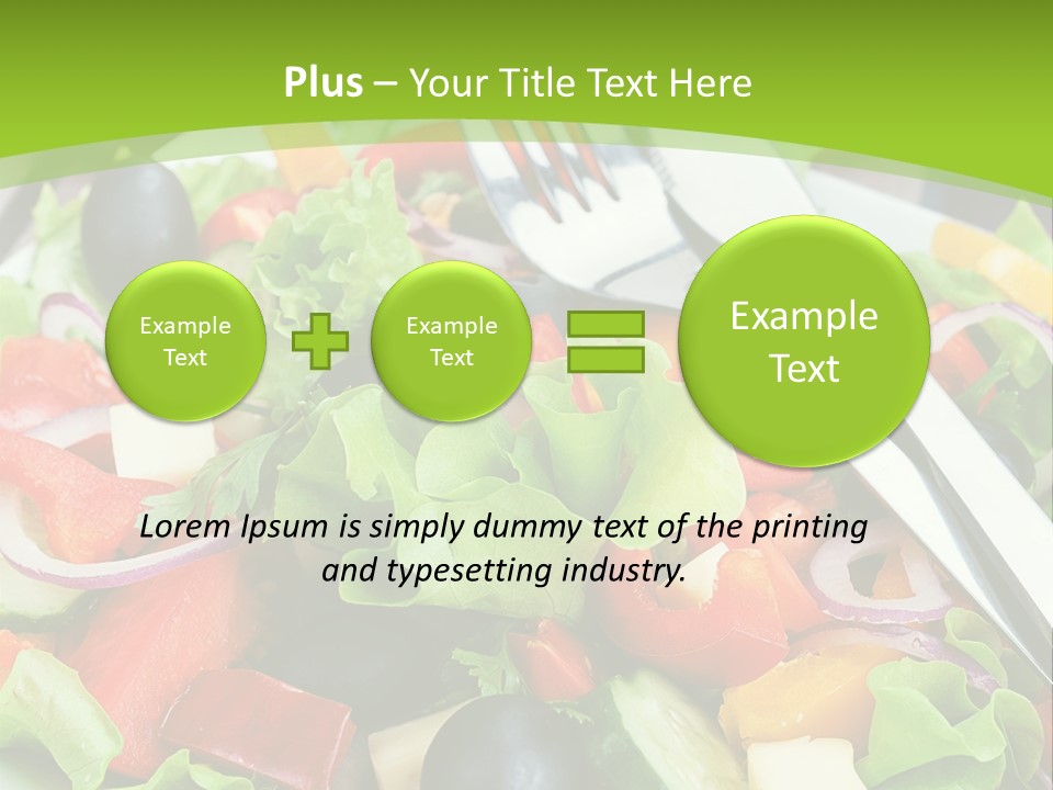 A Plate Of Salad With A Fork And Knife PowerPoint Template