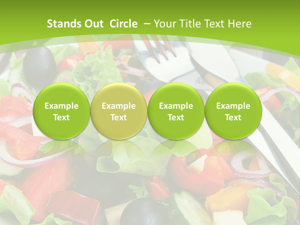 A Plate Of Salad With A Fork And Knife PowerPoint Template