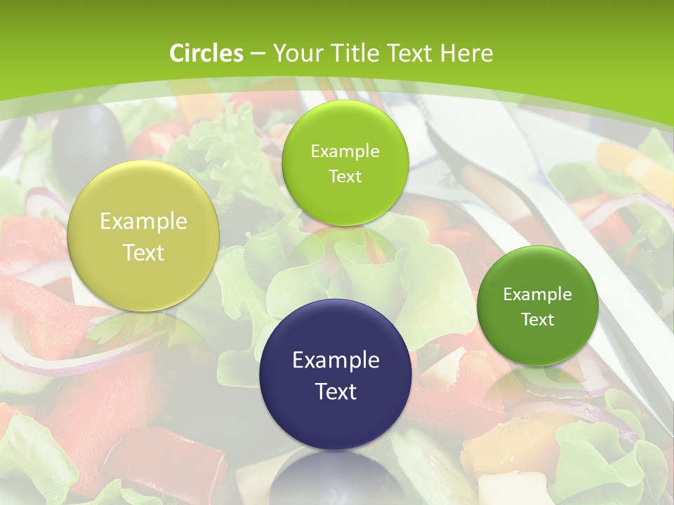 A Plate Of Salad With A Fork And Knife PowerPoint Template