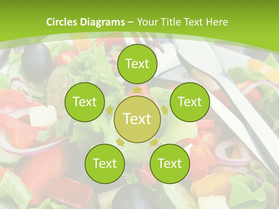 A Plate Of Salad With A Fork And Knife PowerPoint Template
