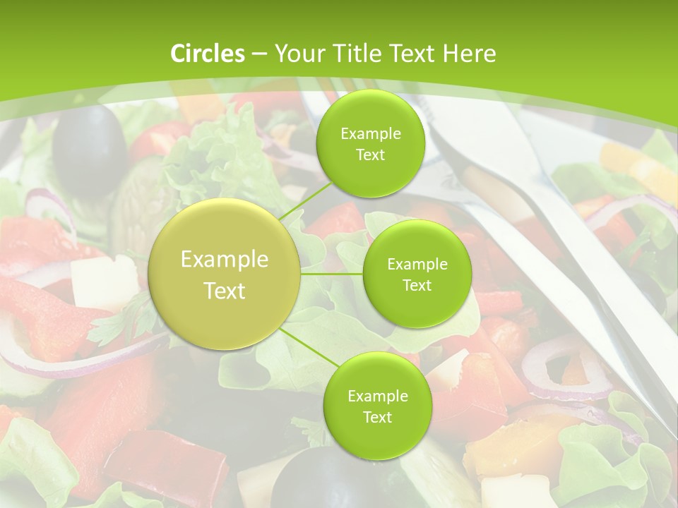 A Plate Of Salad With A Fork And Knife PowerPoint Template