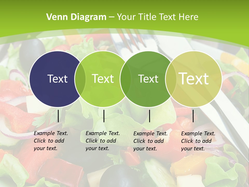 A Plate Of Salad With A Fork And Knife PowerPoint Template