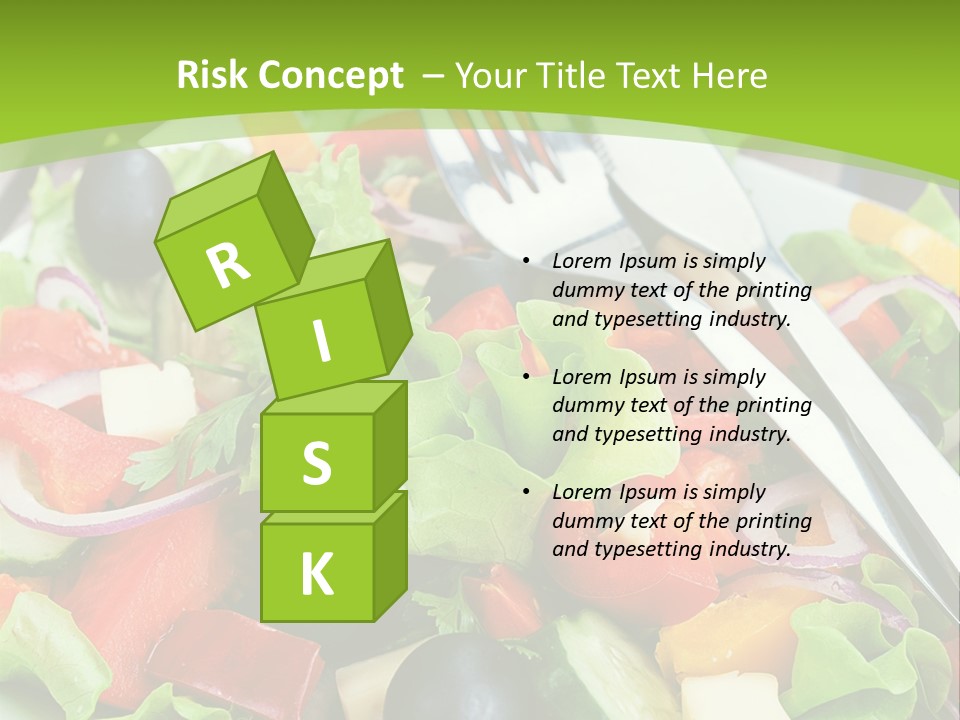 A Plate Of Salad With A Fork And Knife PowerPoint Template
