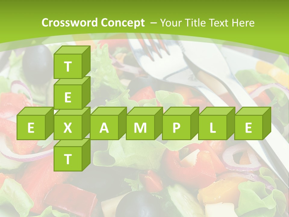 A Plate Of Salad With A Fork And Knife PowerPoint Template