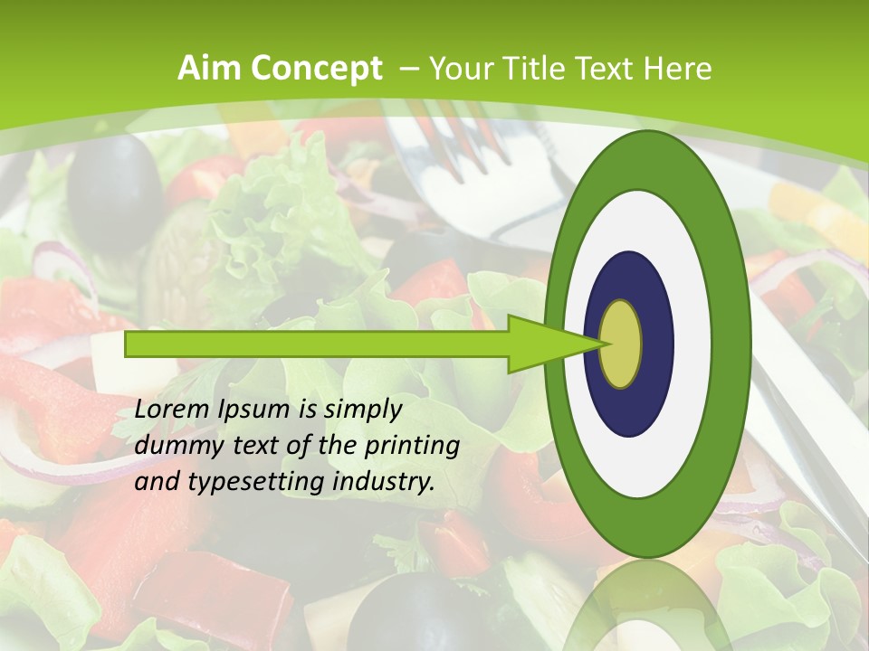 A Plate Of Salad With A Fork And Knife PowerPoint Template