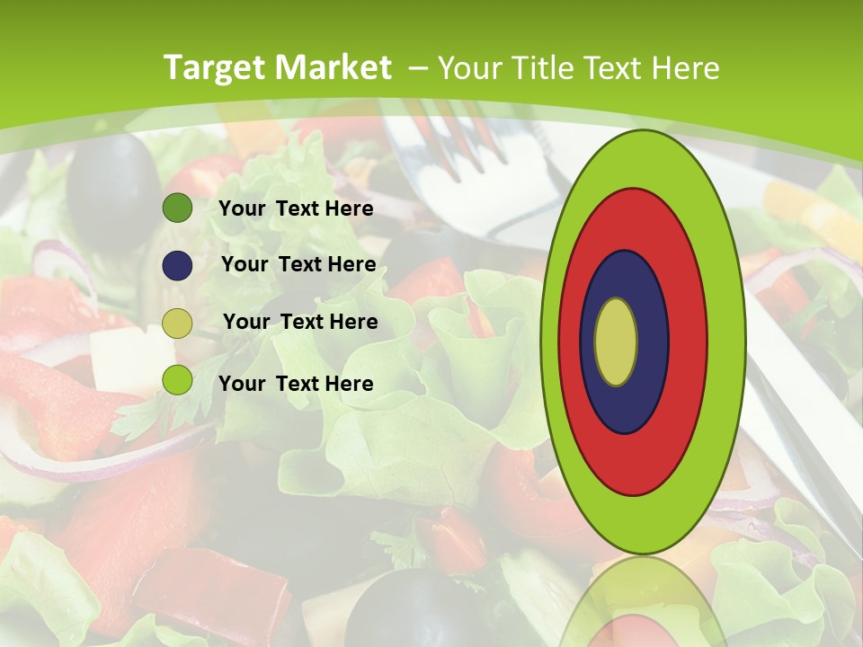 A Plate Of Salad With A Fork And Knife PowerPoint Template