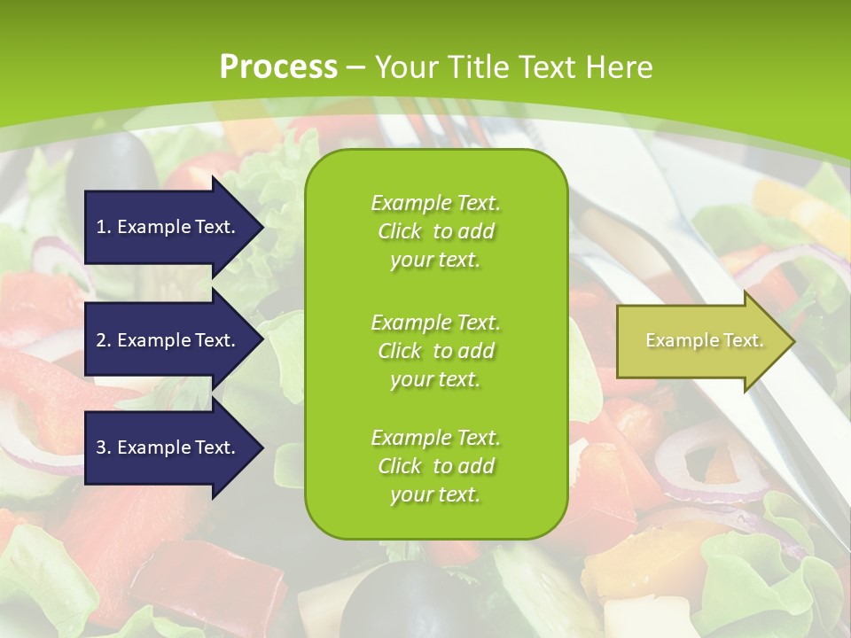 A Plate Of Salad With A Fork And Knife PowerPoint Template