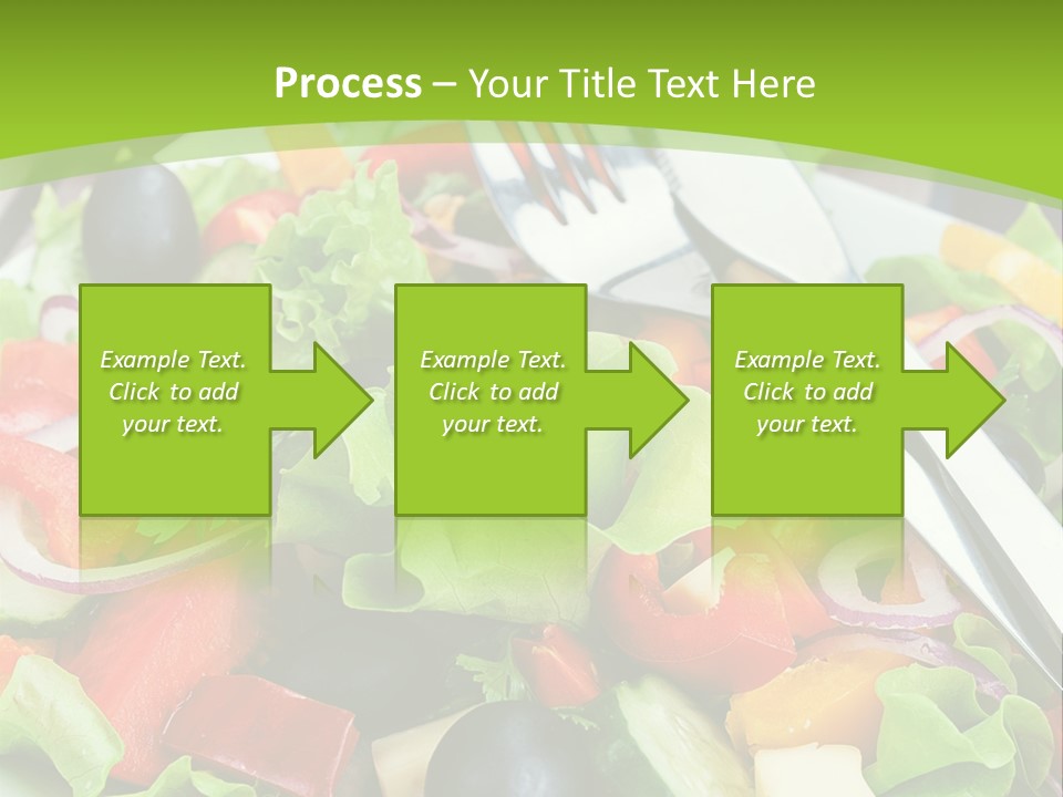 A Plate Of Salad With A Fork And Knife PowerPoint Template