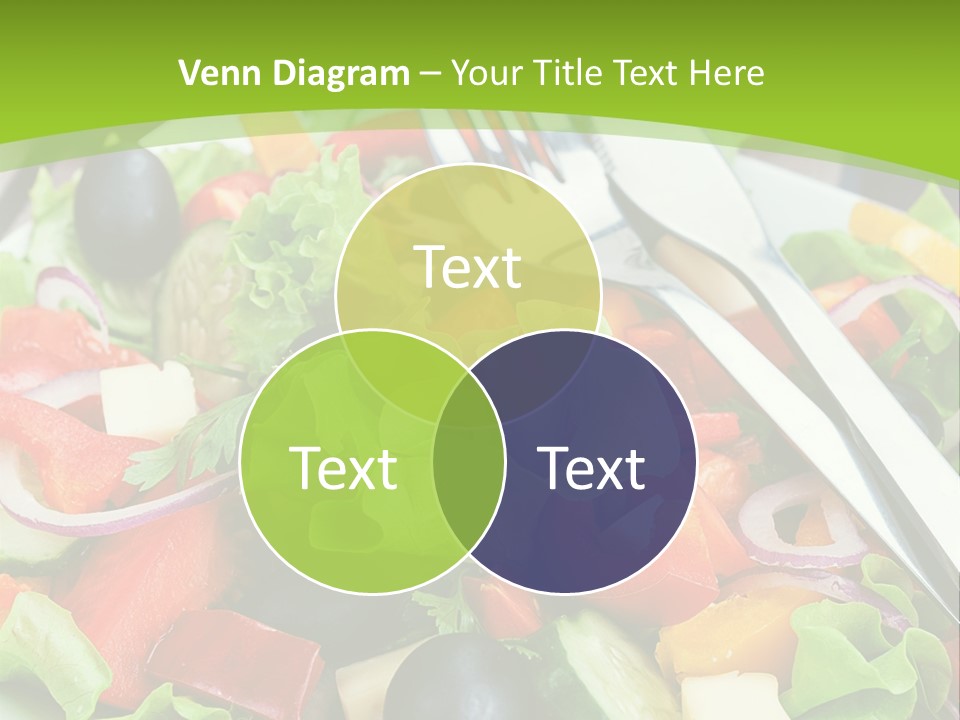 A Plate Of Salad With A Fork And Knife PowerPoint Template