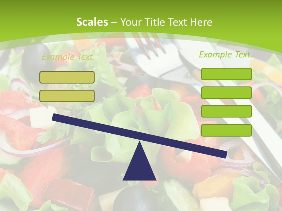 A Plate Of Salad With A Fork And Knife PowerPoint Template