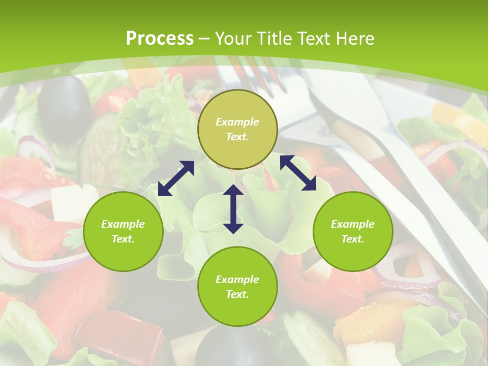 A Plate Of Salad With A Fork And Knife PowerPoint Template