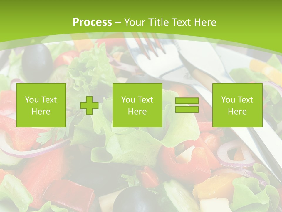A Plate Of Salad With A Fork And Knife PowerPoint Template