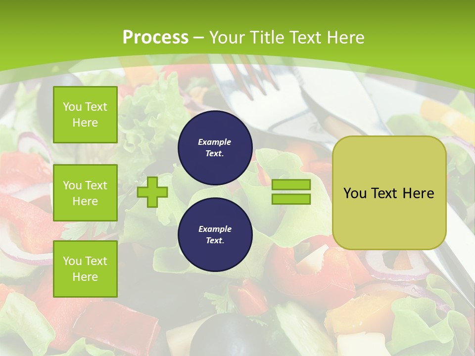 A Plate Of Salad With A Fork And Knife PowerPoint Template