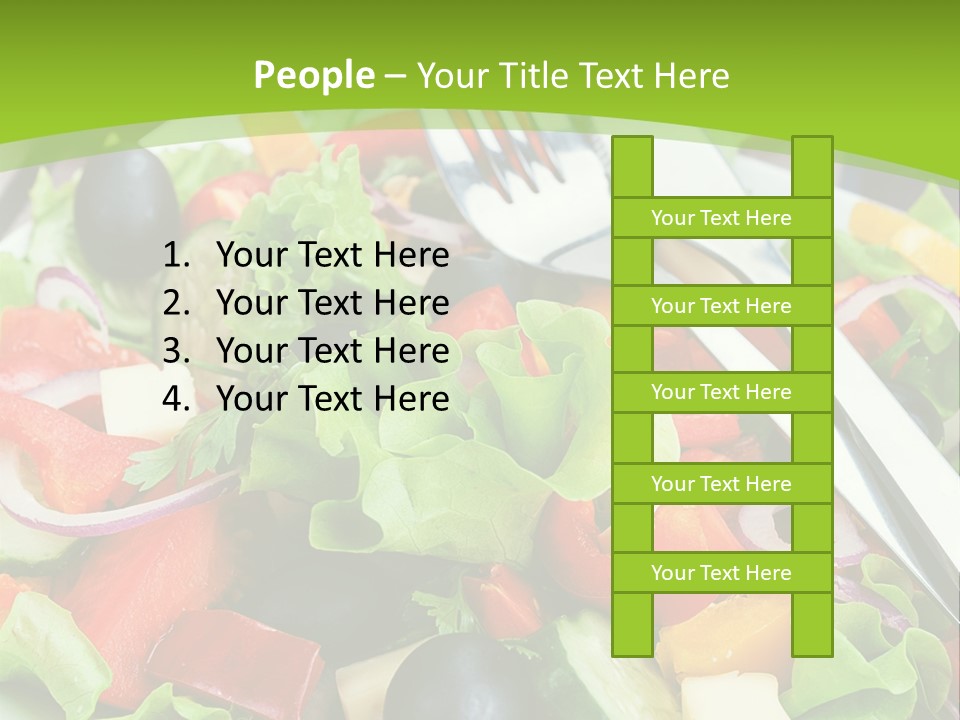 A Plate Of Salad With A Fork And Knife PowerPoint Template