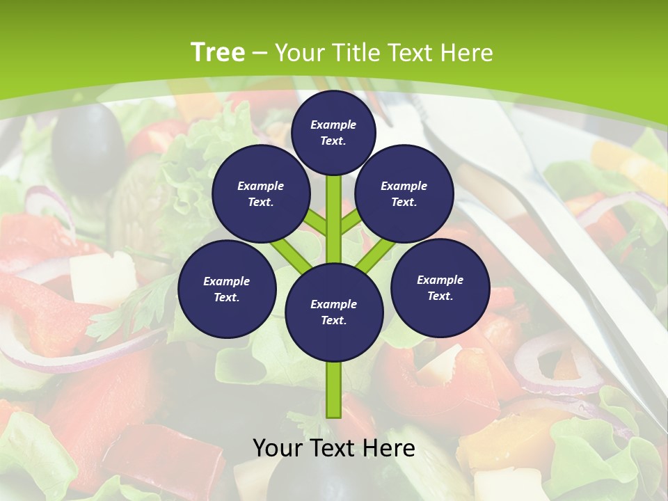 A Plate Of Salad With A Fork And Knife PowerPoint Template