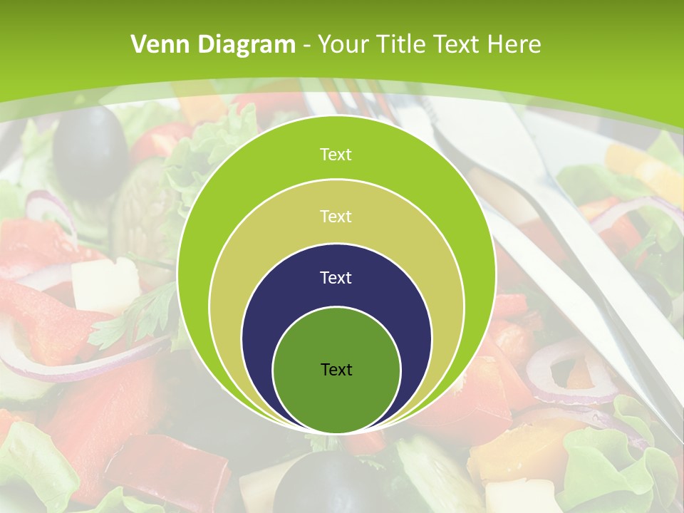 A Plate Of Salad With A Fork And Knife PowerPoint Template