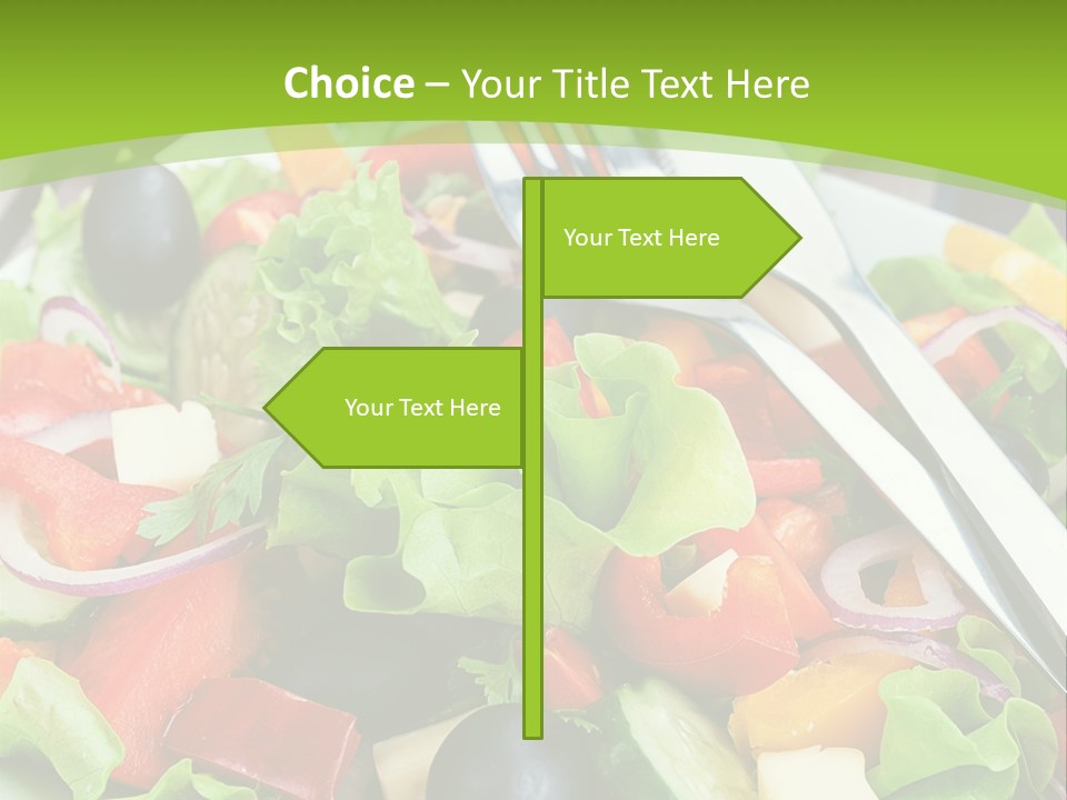 A Plate Of Salad With A Fork And Knife PowerPoint Template