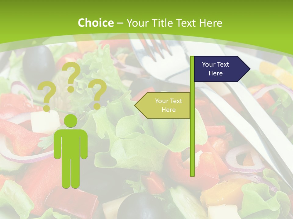 A Plate Of Salad With A Fork And Knife PowerPoint Template