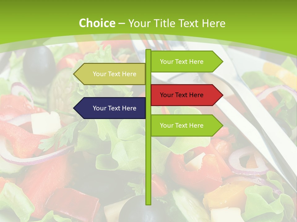 A Plate Of Salad With A Fork And Knife PowerPoint Template