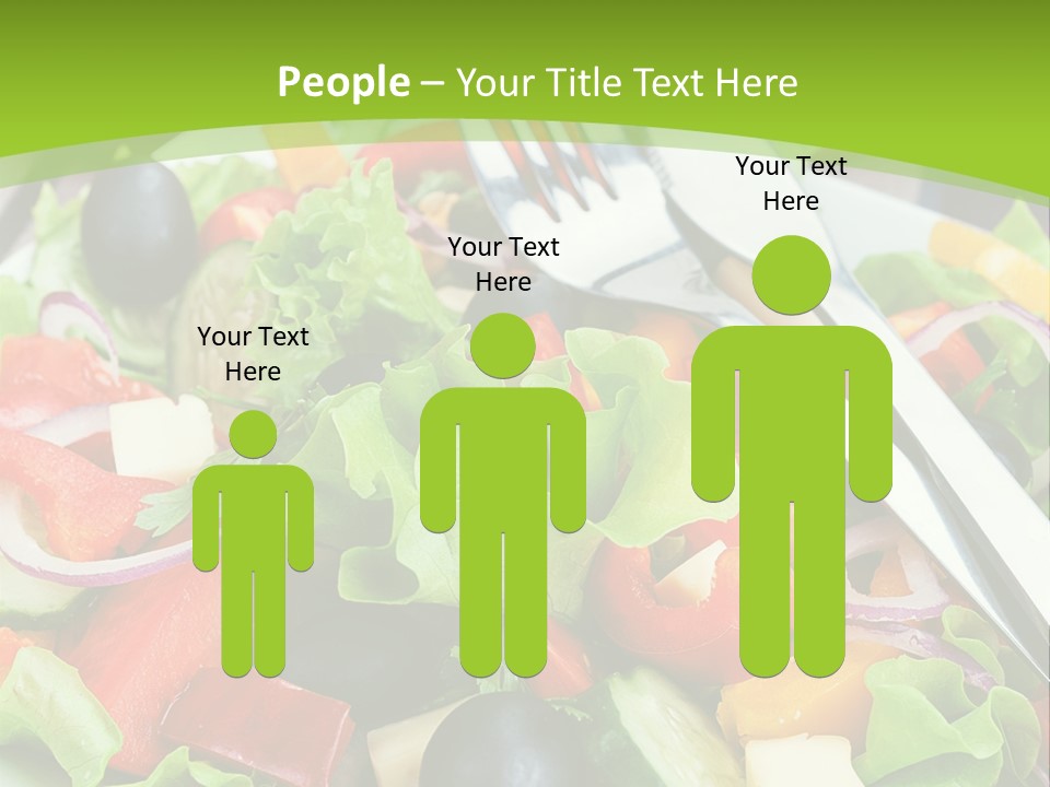 A Plate Of Salad With A Fork And Knife PowerPoint Template