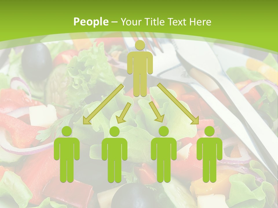 A Plate Of Salad With A Fork And Knife PowerPoint Template