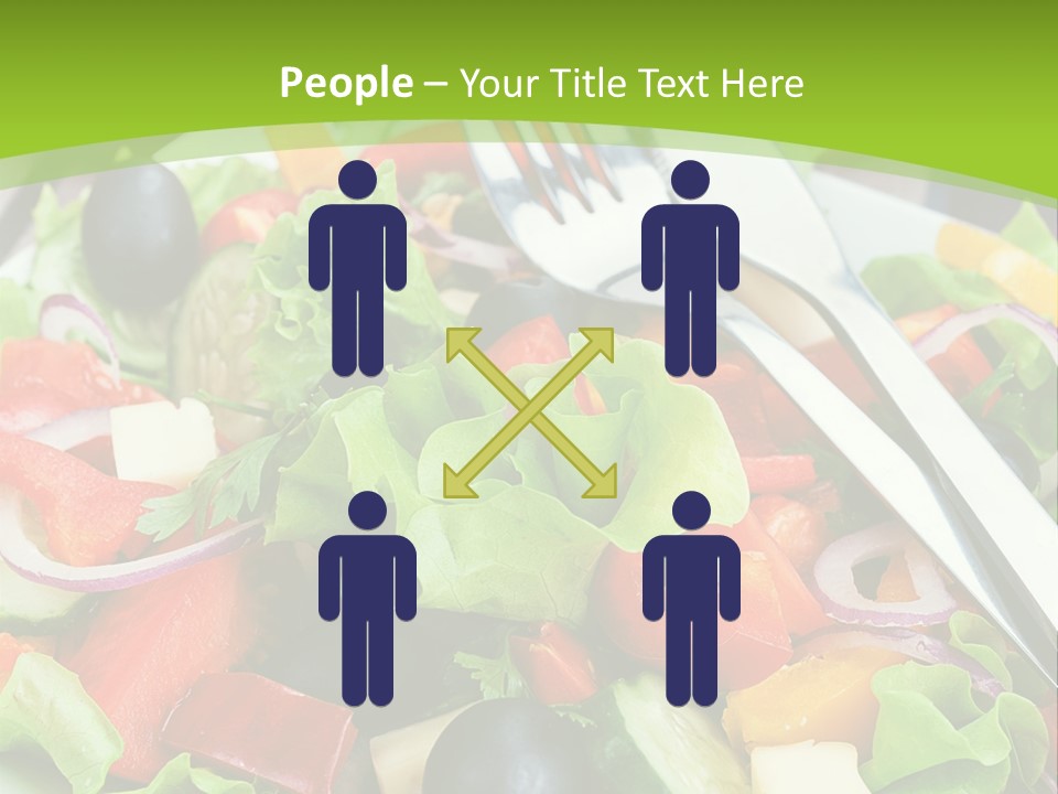 A Plate Of Salad With A Fork And Knife PowerPoint Template
