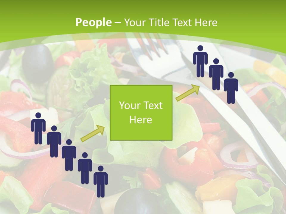 A Plate Of Salad With A Fork And Knife PowerPoint Template