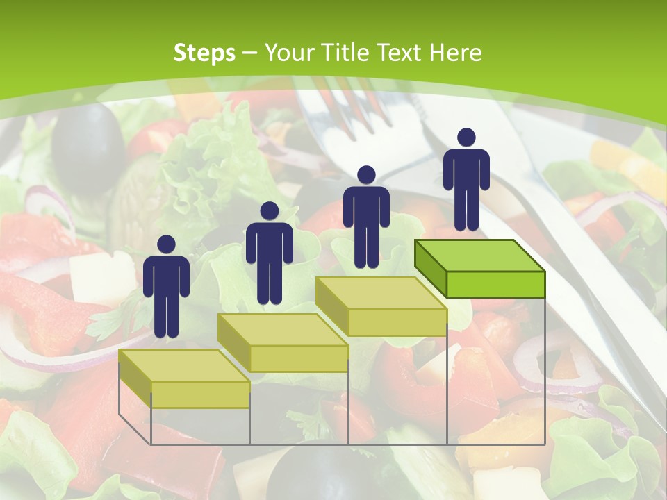 A Plate Of Salad With A Fork And Knife PowerPoint Template