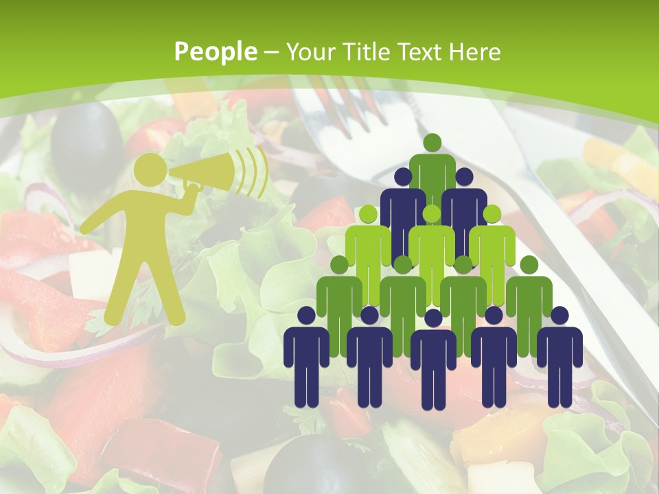 A Plate Of Salad With A Fork And Knife PowerPoint Template