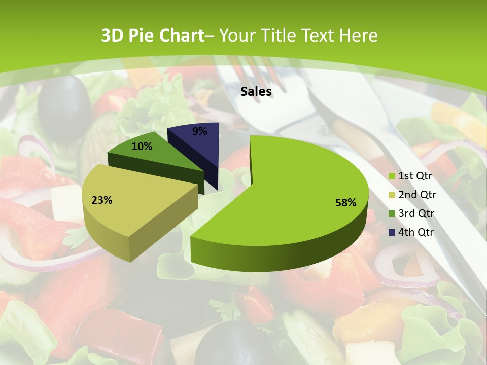 A Plate Of Salad With A Fork And Knife PowerPoint Template