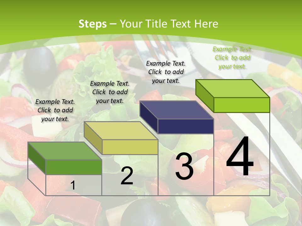 A Plate Of Salad With A Fork And Knife PowerPoint Template