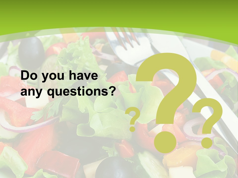 A Plate Of Salad With A Fork And Knife PowerPoint Template