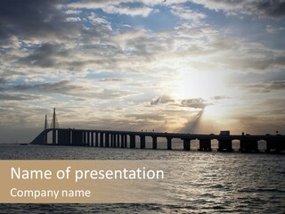 Water Clouds Bridge PowerPoint Template